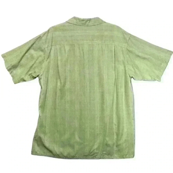 Joseph & Feiss Men's Green 100% Silk Hawiian Camp Shirt SIZE-XXL - Picture 4 of 5